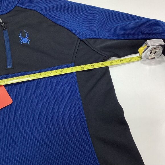 Spyder Jacket Pullover Blue Black Quarter Zip Textured M NWT - Picture 8 of 8
